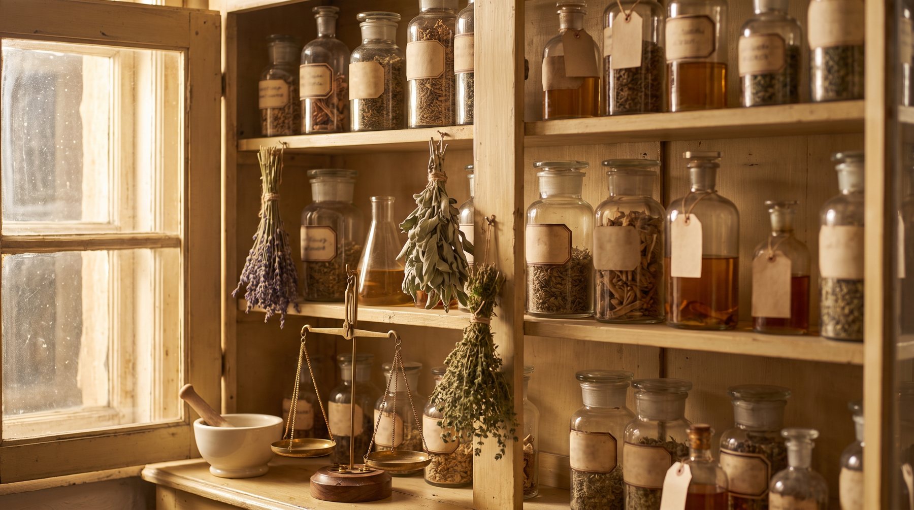 The Maison’s apothecary cabinet